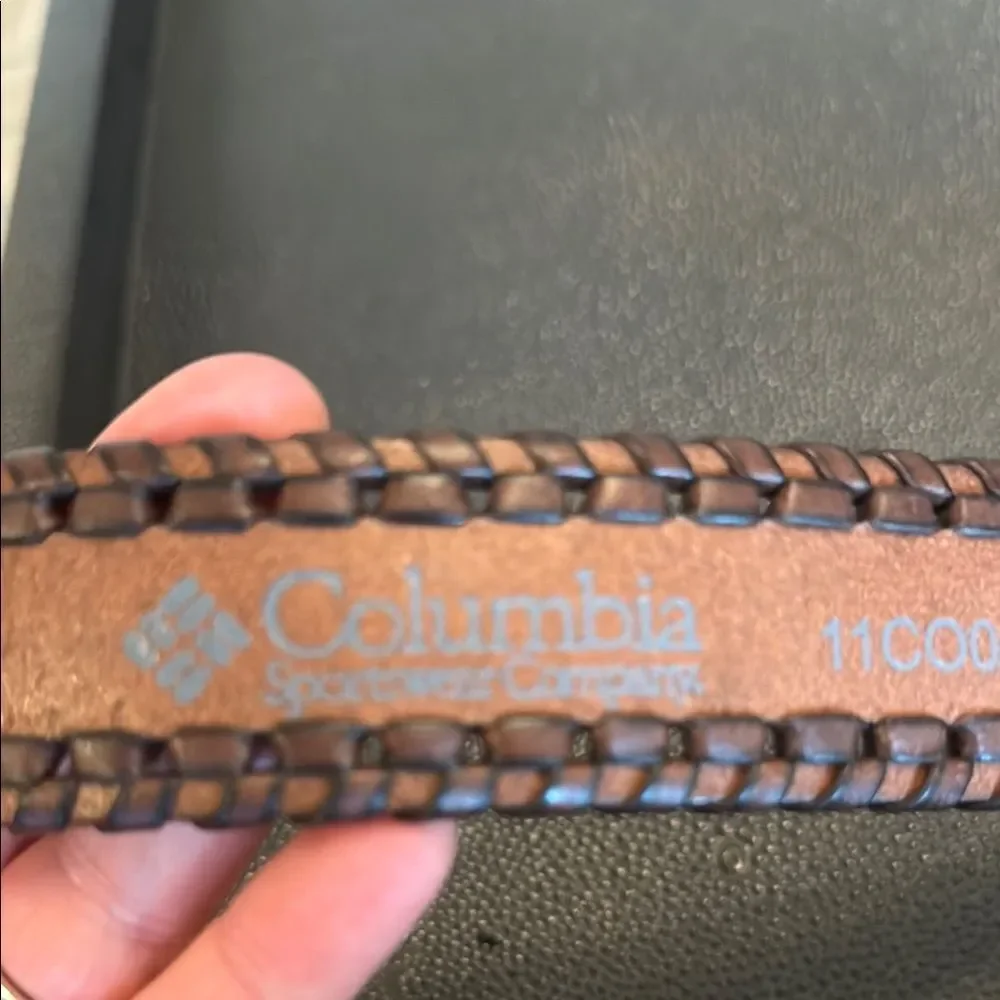 Columbia Men's Brown Leather Braided Belt size 44